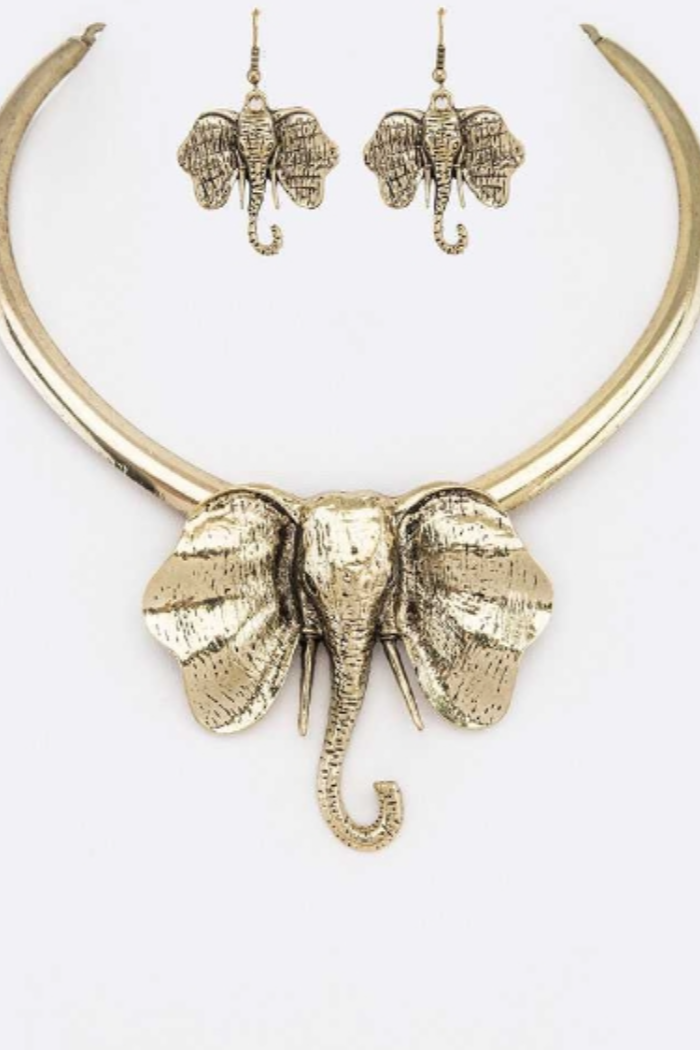 Elephant Collar Necklace Set