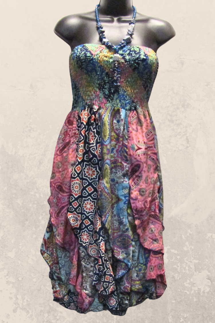 Boho Chic Smocked Ruffle Dress