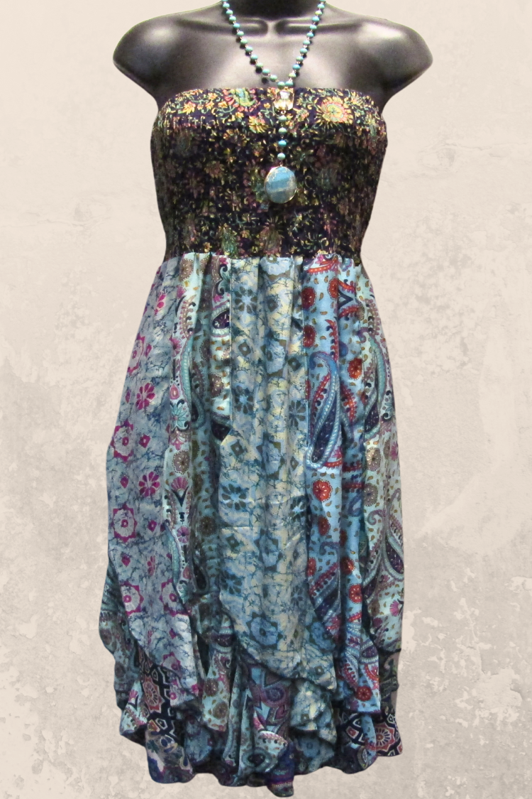Boho Chic Smocked Ruffle Dress