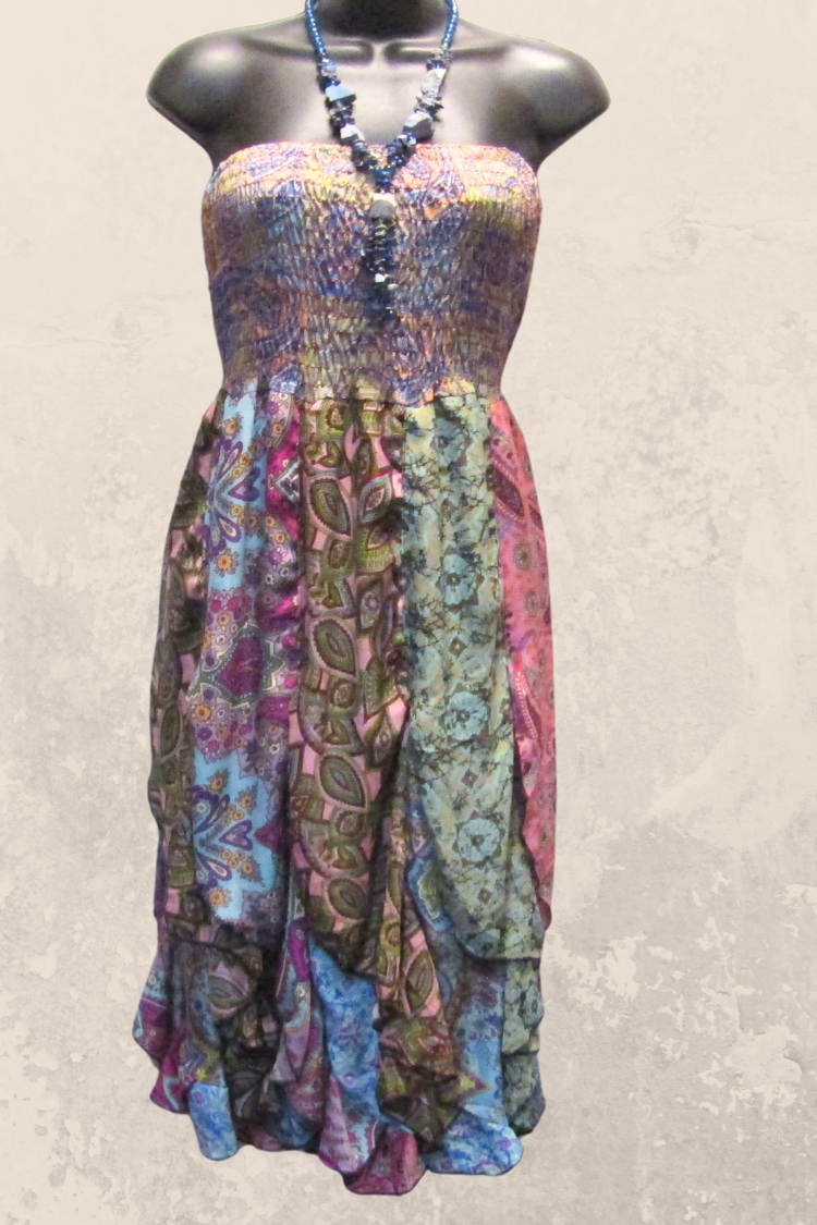 Boho Chic Smocked Ruffle Dress