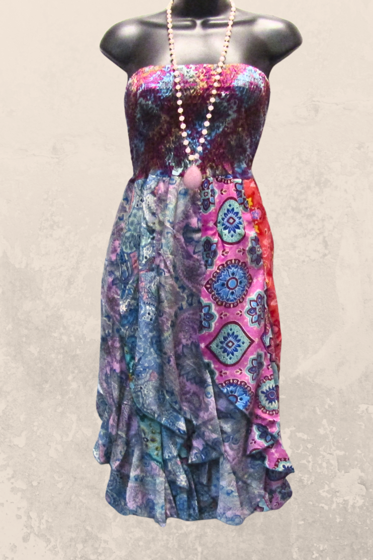 Boho Chic Smocked Ruffle Dress