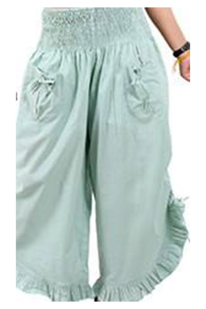 COTTON RUFFLED "PANTALOON" PANT
