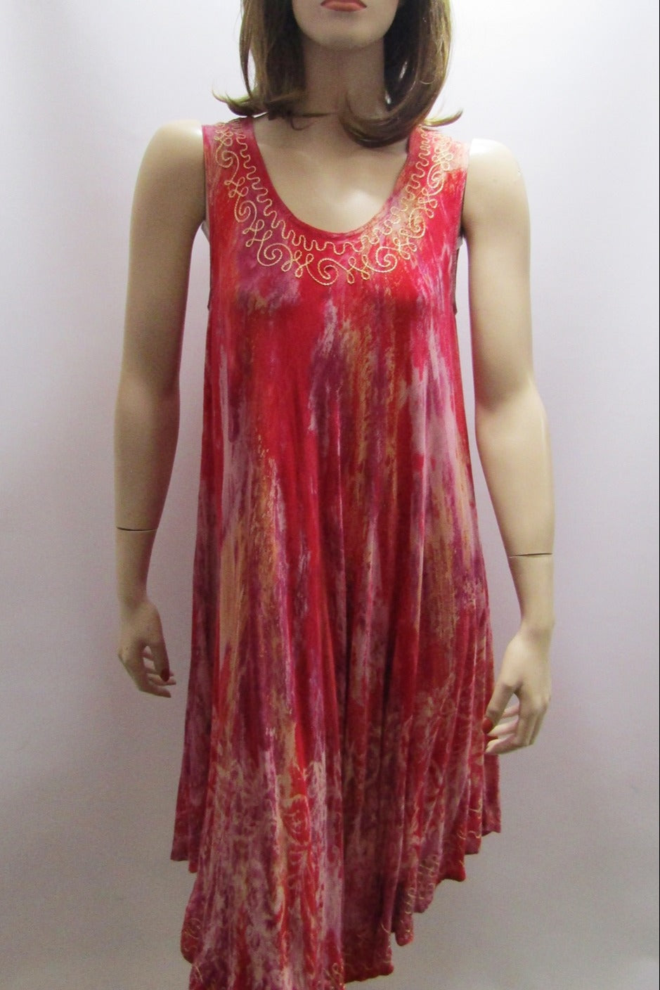 SLEEVELESS TIE DYE BIAS DRESS
