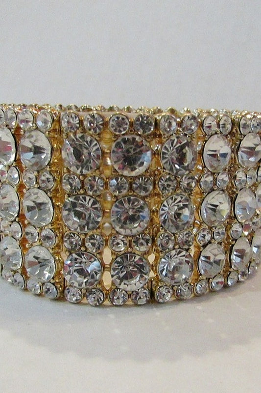 GOLD CLEAR RHINESTONE BRACELET
