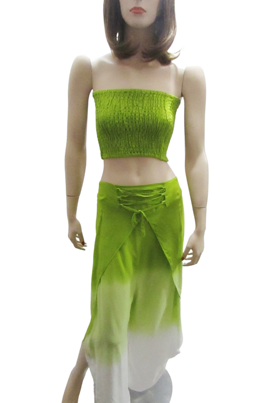Ombre Lime Wrap Pant & Top Set