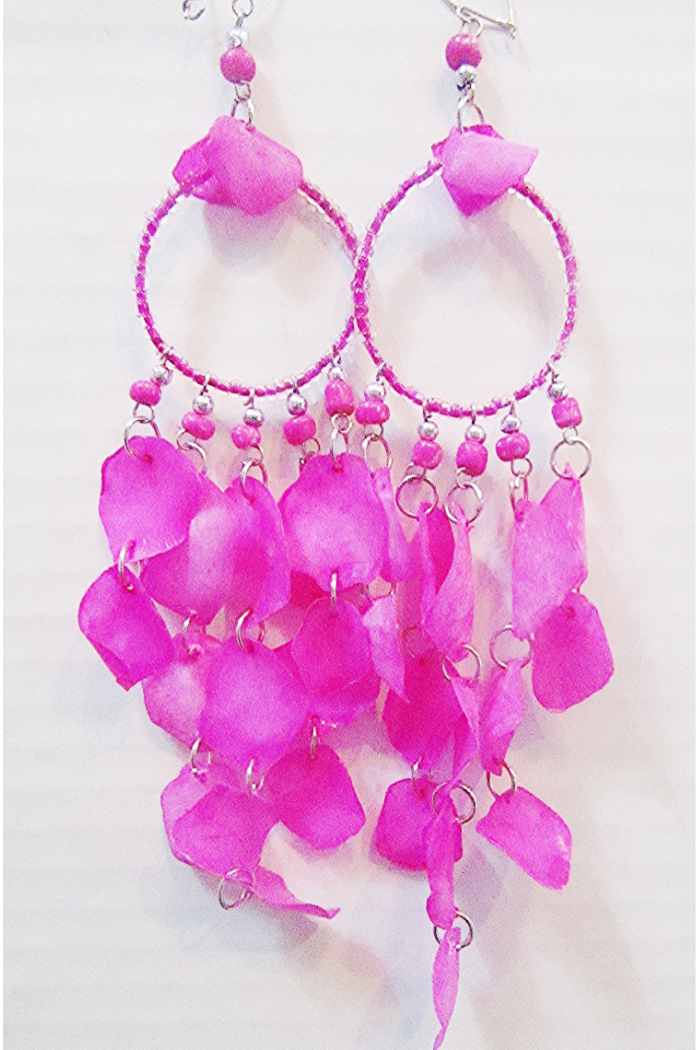 Peruvian Fuchsia Fish Scale Earring