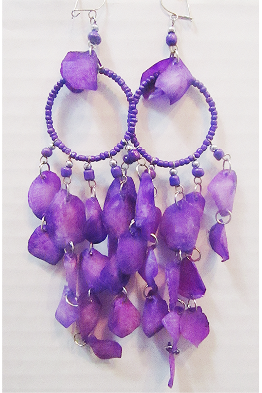 Peruvian Purple Fish Scale Earring