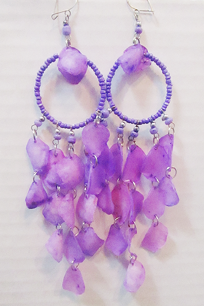 Peruvian Lavendar Fish Scale Earring