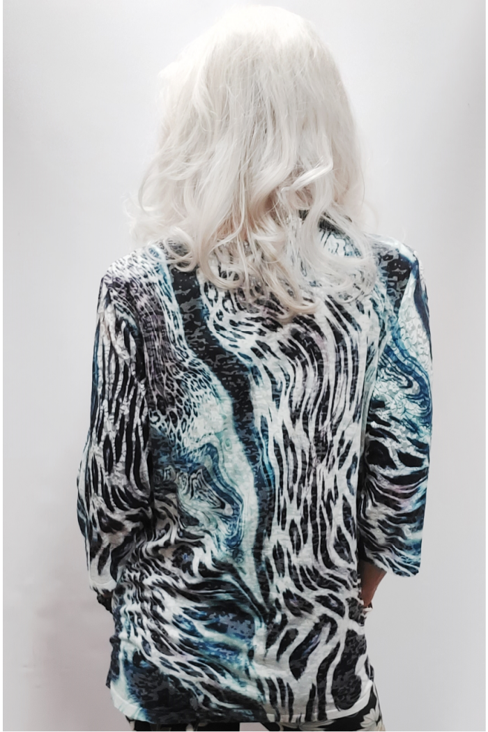 Animal Print Rhinestone Detailed Top