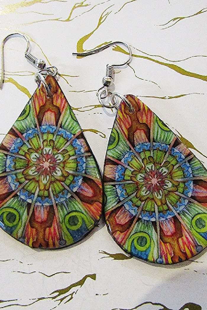 Hand Painted TearDrop Earring