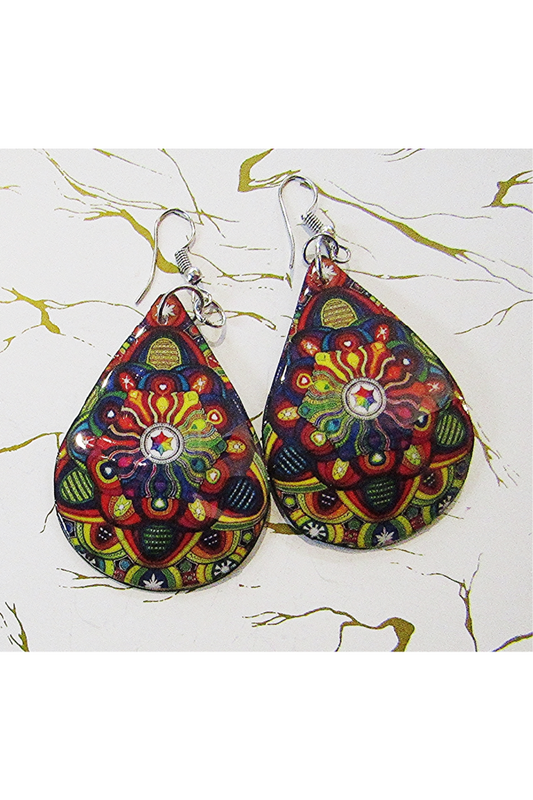 Made in Peru Hand Painted TearDrop Earring