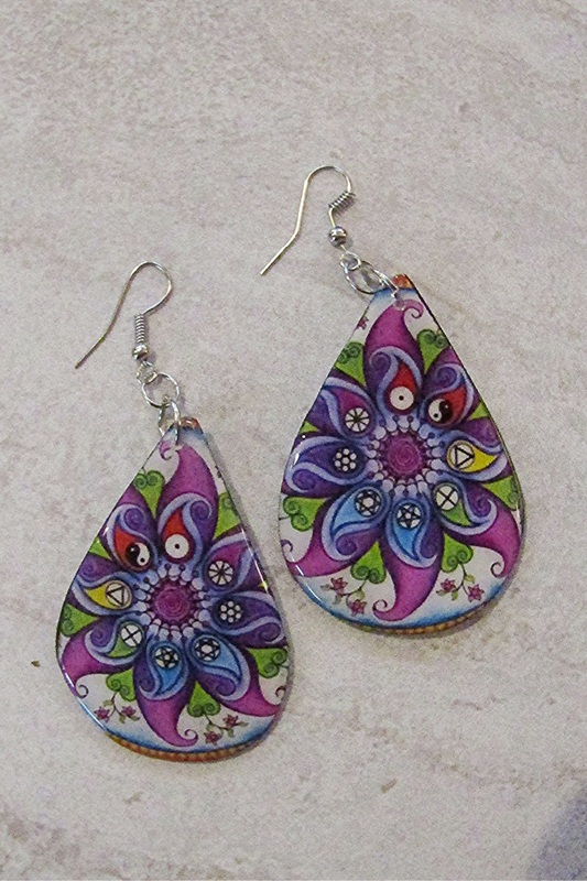 Hand Painted TearDrop Earring