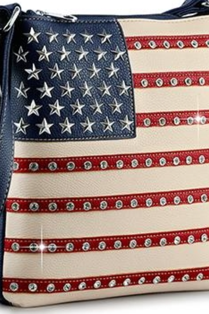 American Flag Rhinestone Crossbody Sling