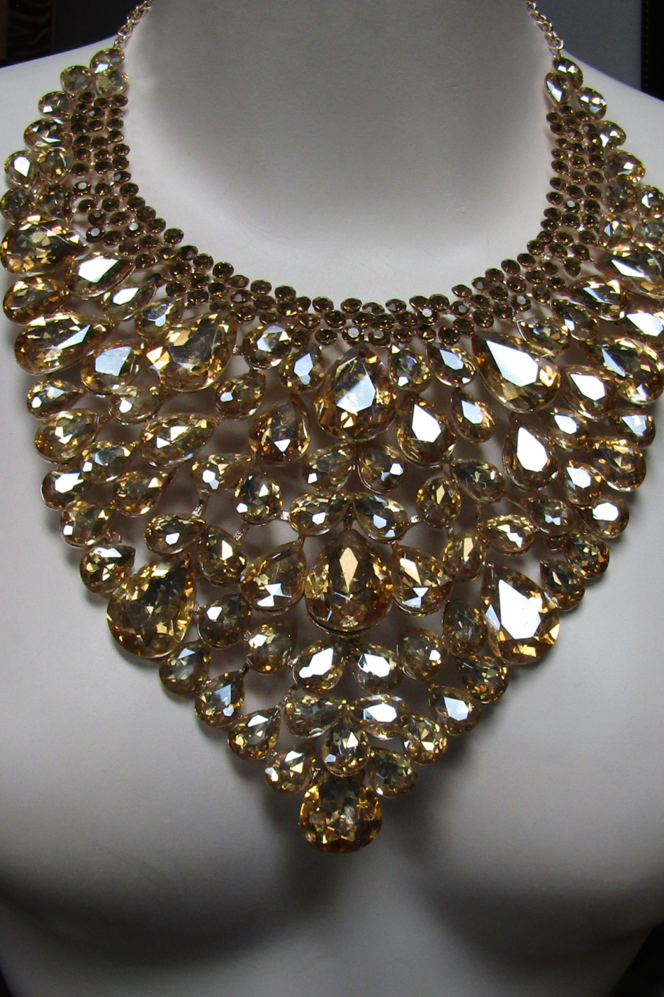 Opulent Light Topaz Bib Necklace Set