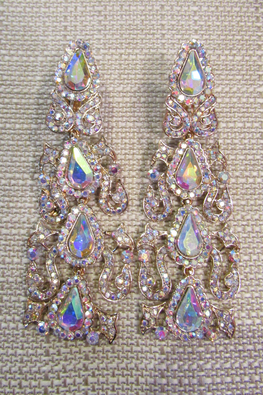 Elegant AB Drop Clip Earring