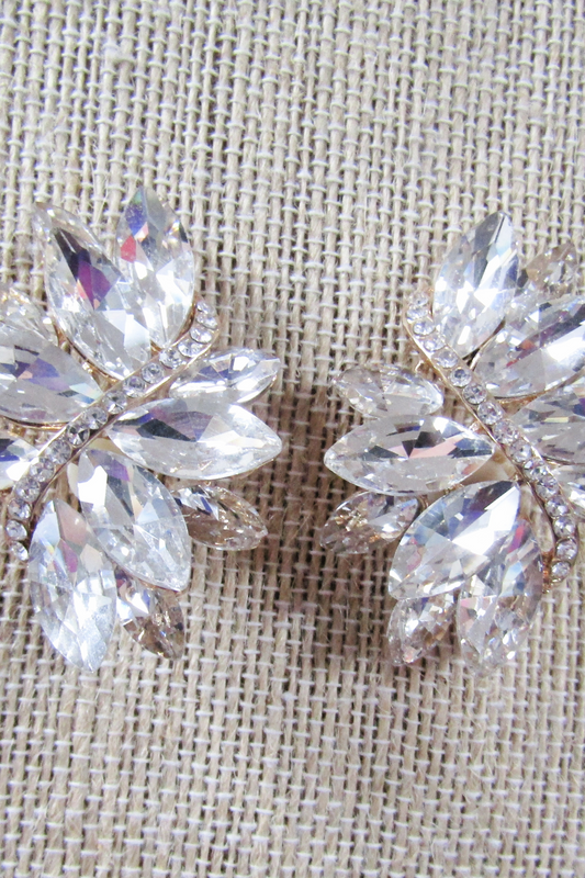 Sparkling Clear Rhinestone Clip Earring
