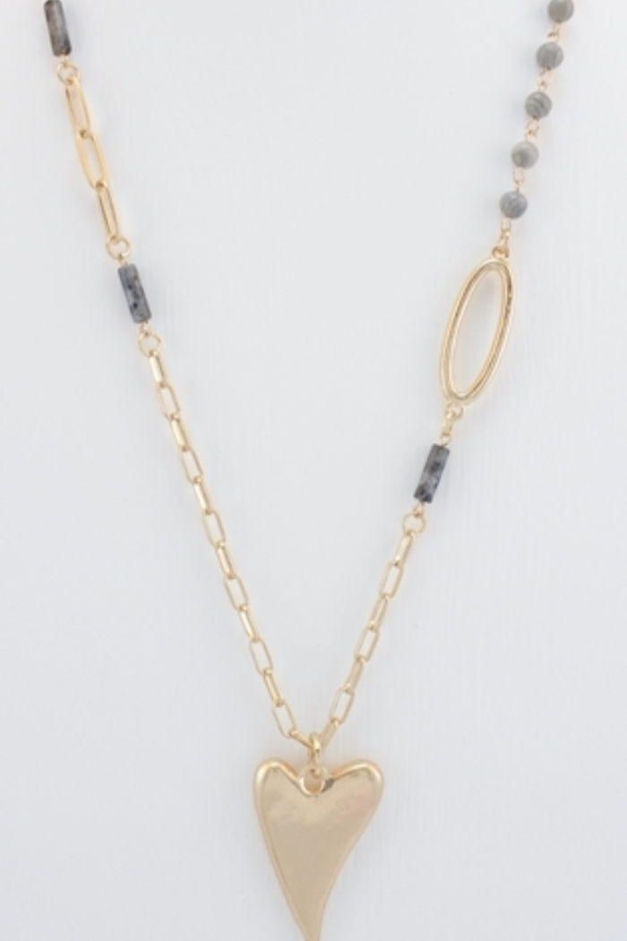 Long Gold Heart Pendant