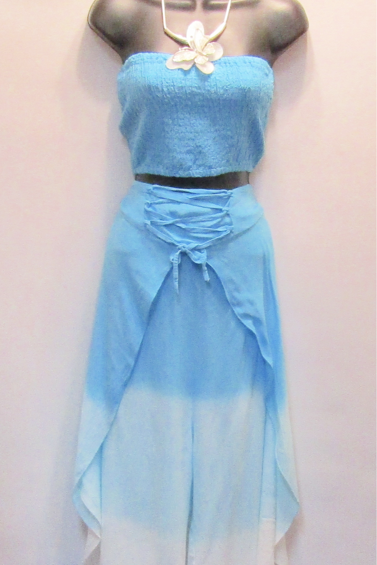 Wrap Pant & Top Set in Turquoise Ombre