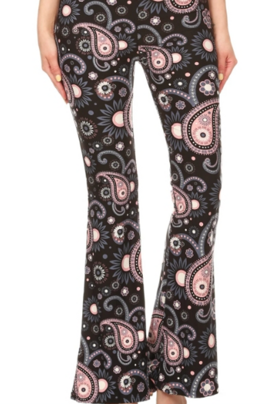 Palazzo Pant - Dusty Pink Paisley Print