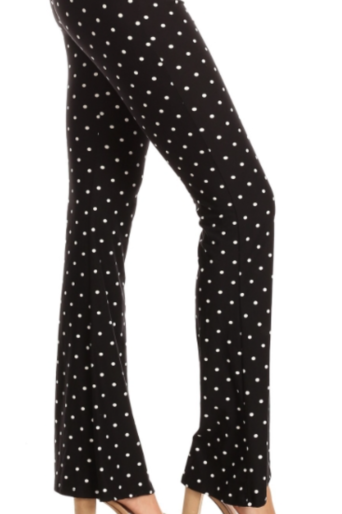 Palazzo Pant - Navy & White Polka Dot