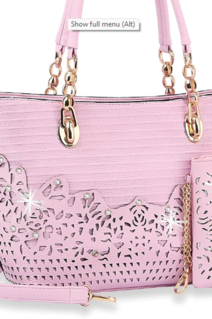 Rhinestone Accented Handbag in Pink