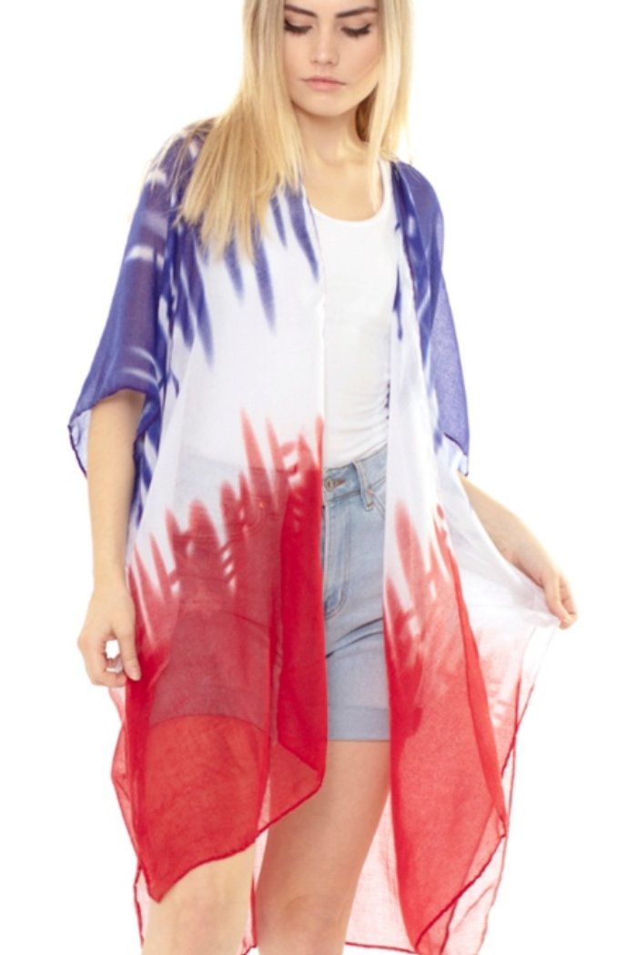 Americana Tie Dye Kimono