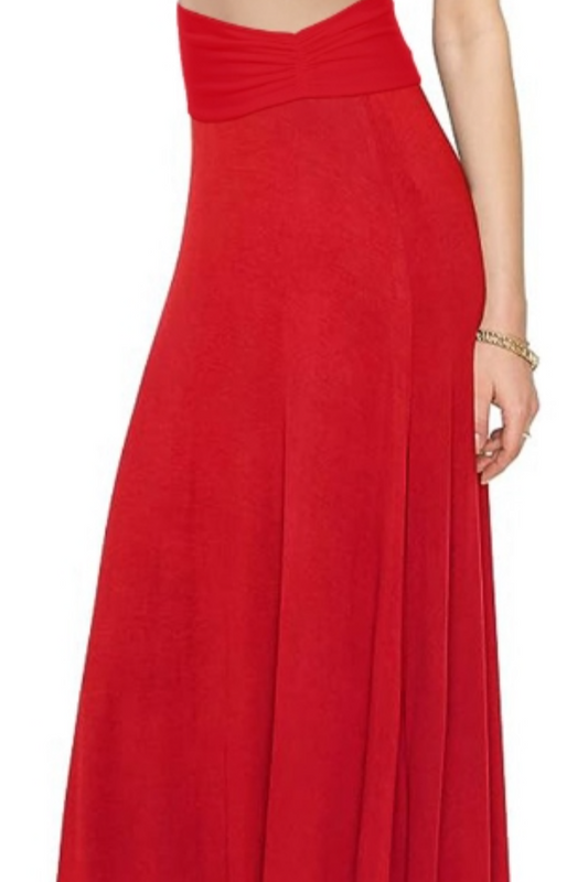High Waisted Wide Leg Palazzo in Red