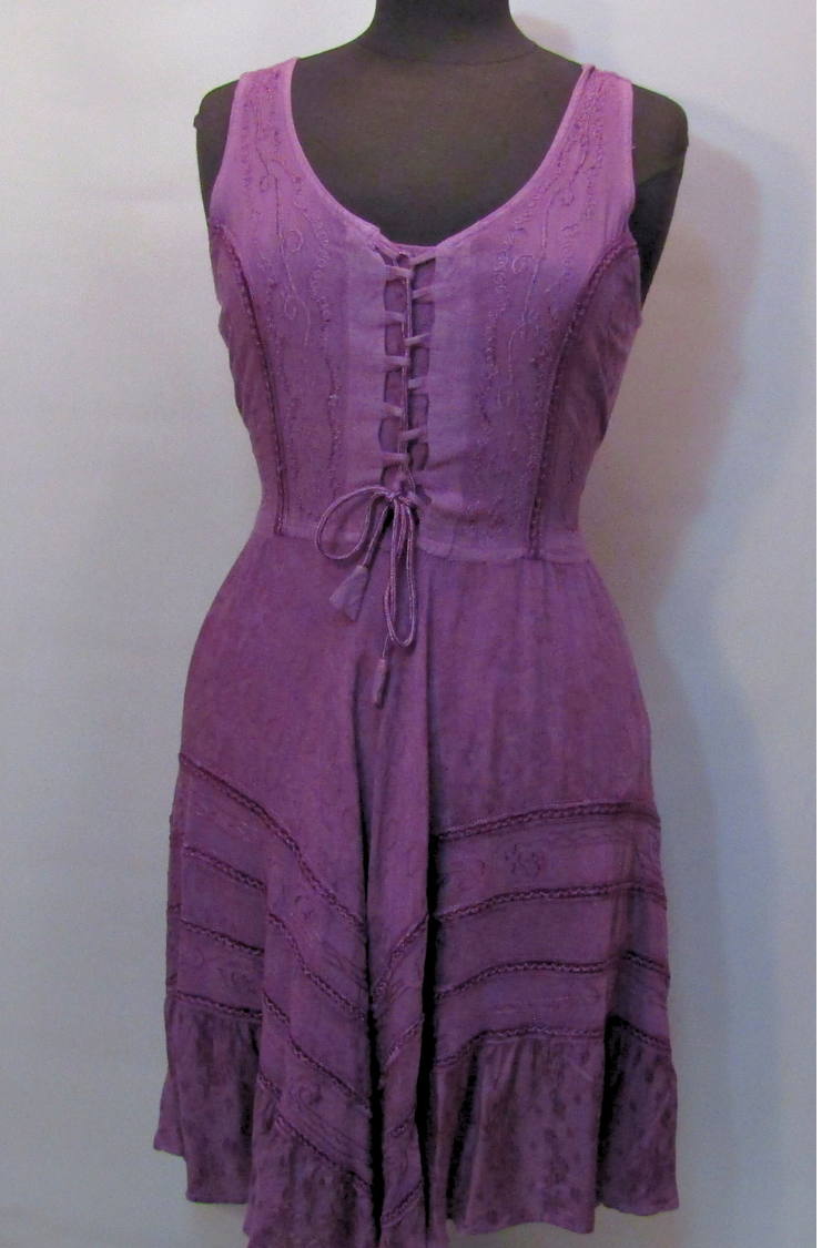 LaceUp Bodice Fit & Flare Dress in Mauve