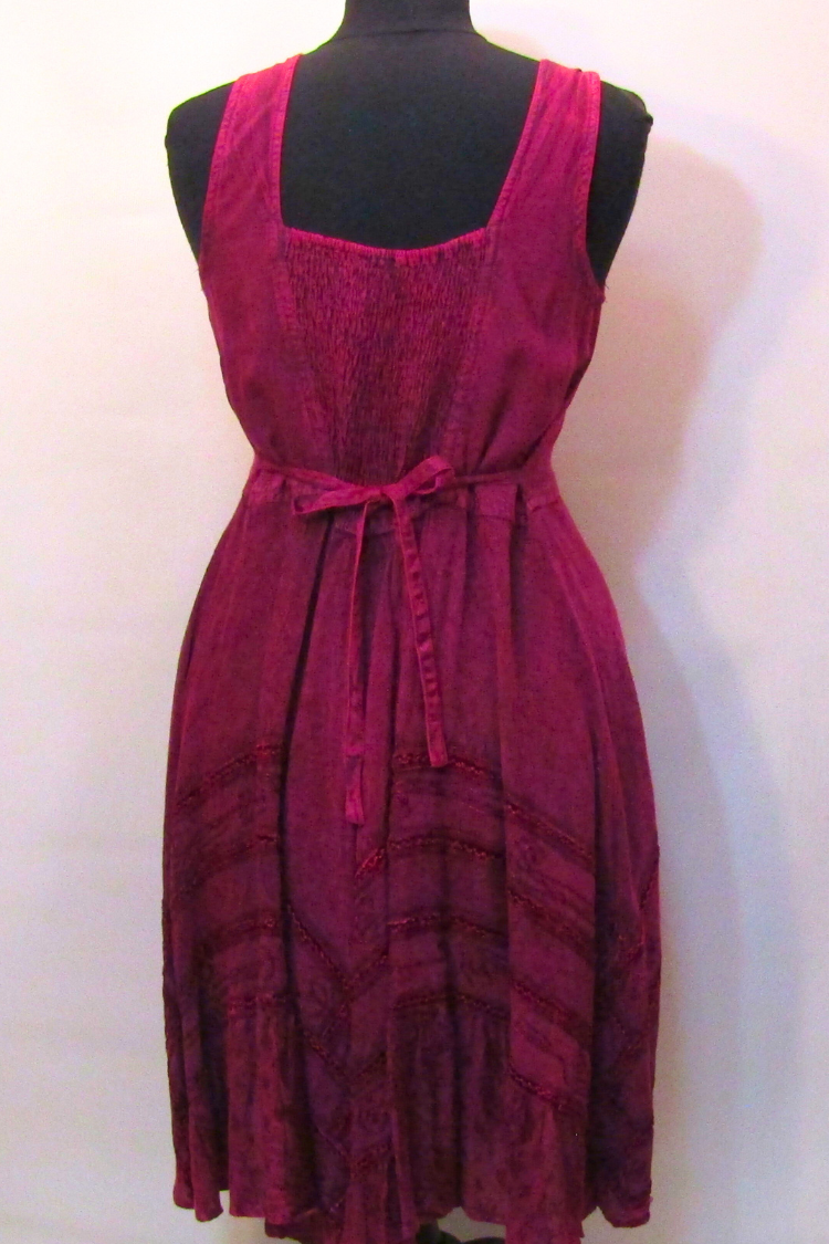 LaceUp Bodice Fit & Flare Dress in Raspberry