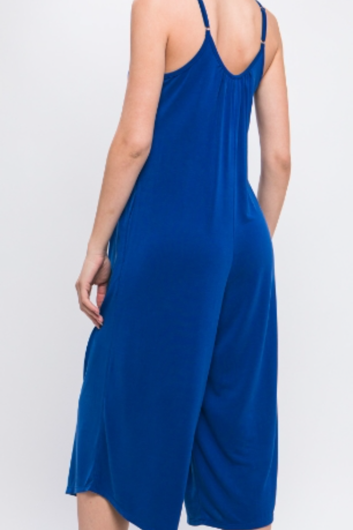 Palazzo Jumpsuit in Royal Blue Midi Length