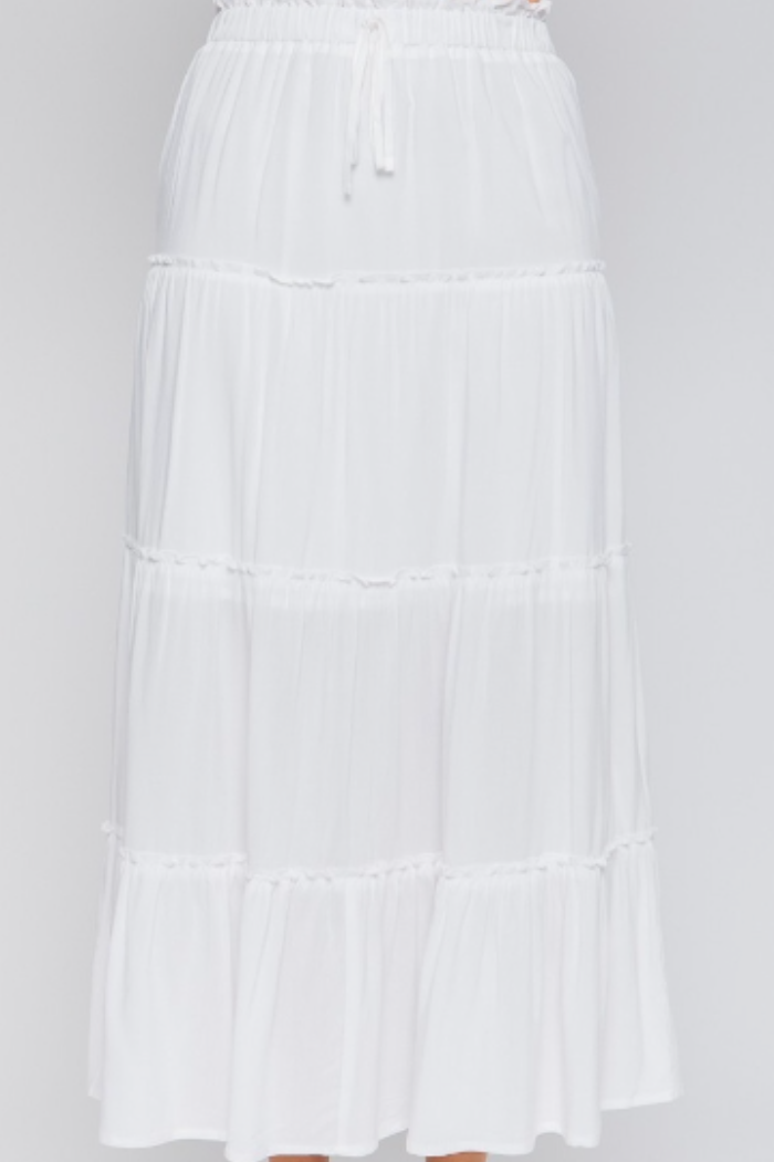 White Tiered Maxi Skirt