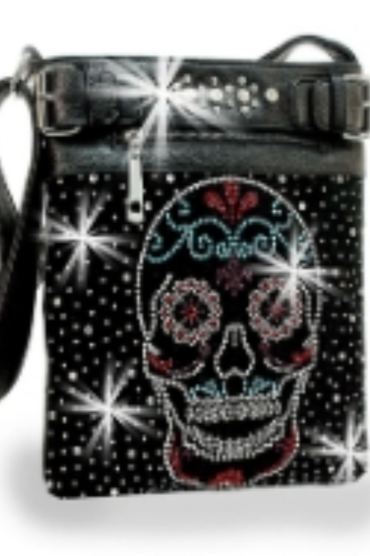 Sugar Skull Multi-Color Rhinestone Crossbody