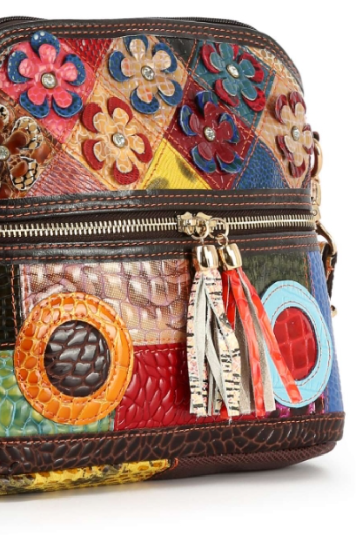 Multi-Color Leather Crossbody