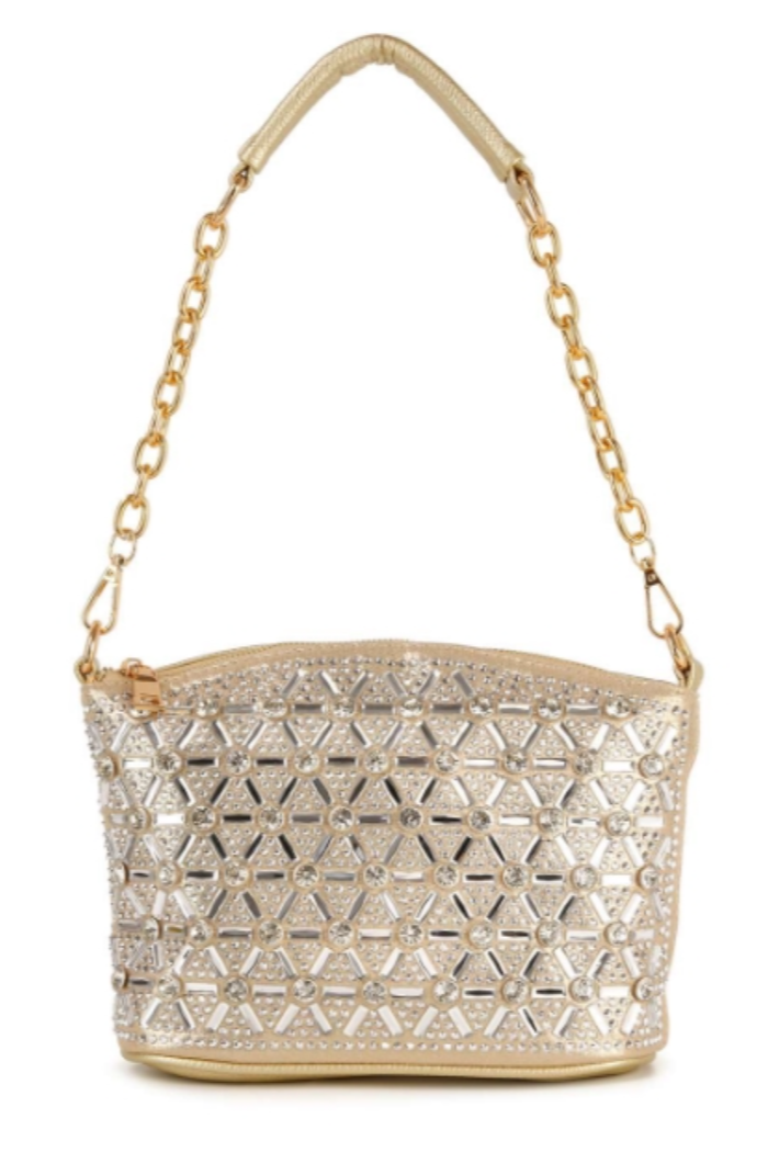 Gold Rhinestone Covered Crossbody