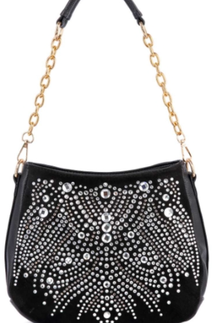 Rhinestone Design Hobo Handbag