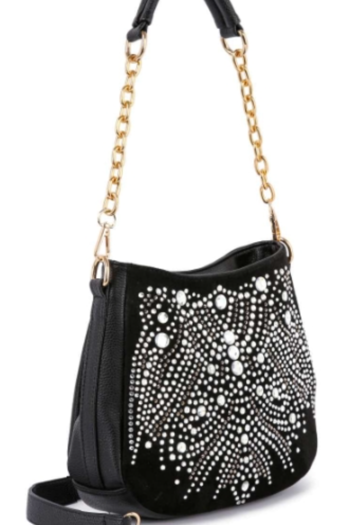 Rhinestone Design Hobo Handbag