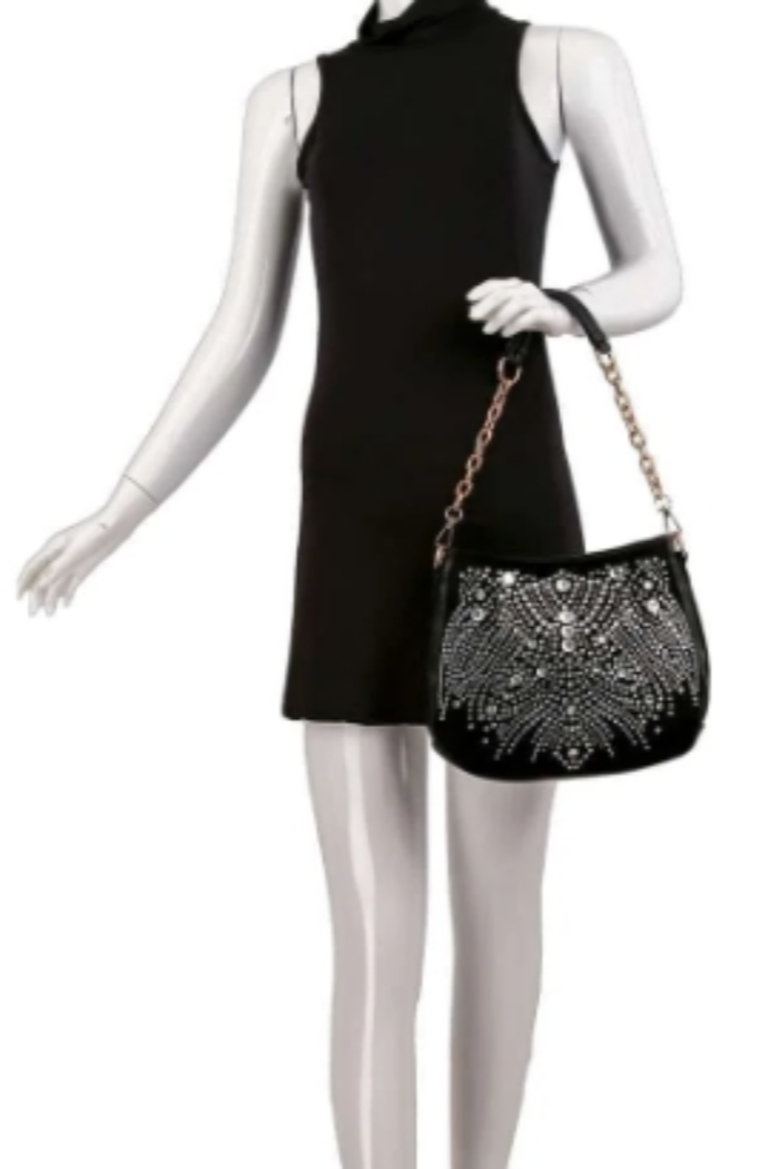 Rhinestone Design Hobo Handbag