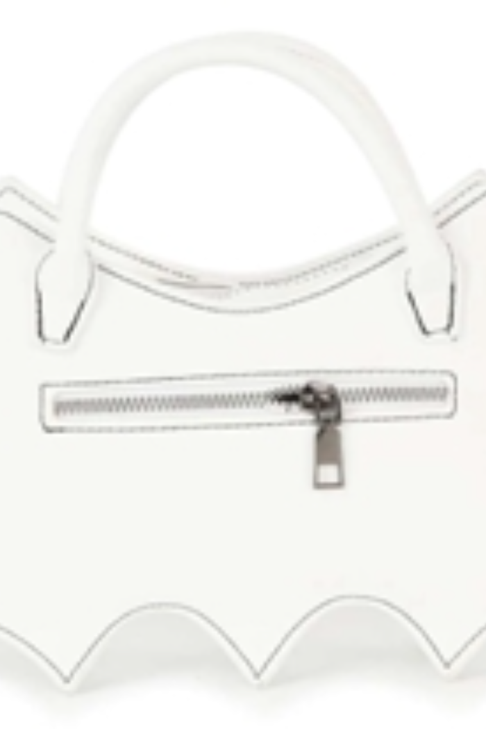 Bat Wing Rhinestone Spider White Handbag