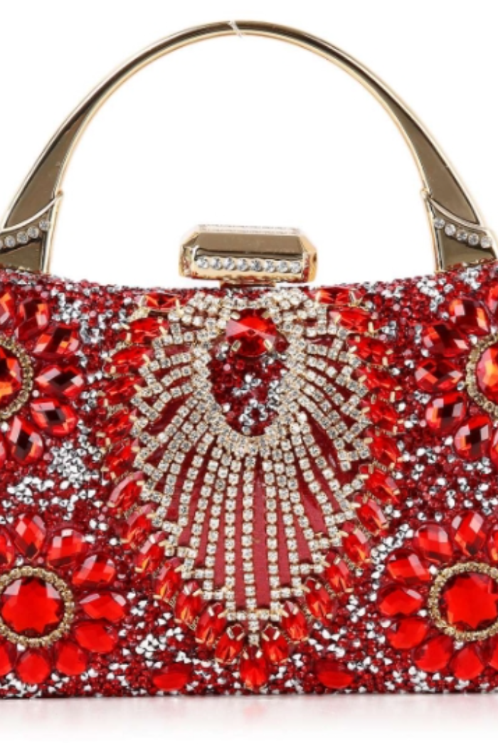 Rhinestone Retro Red Evening Bag