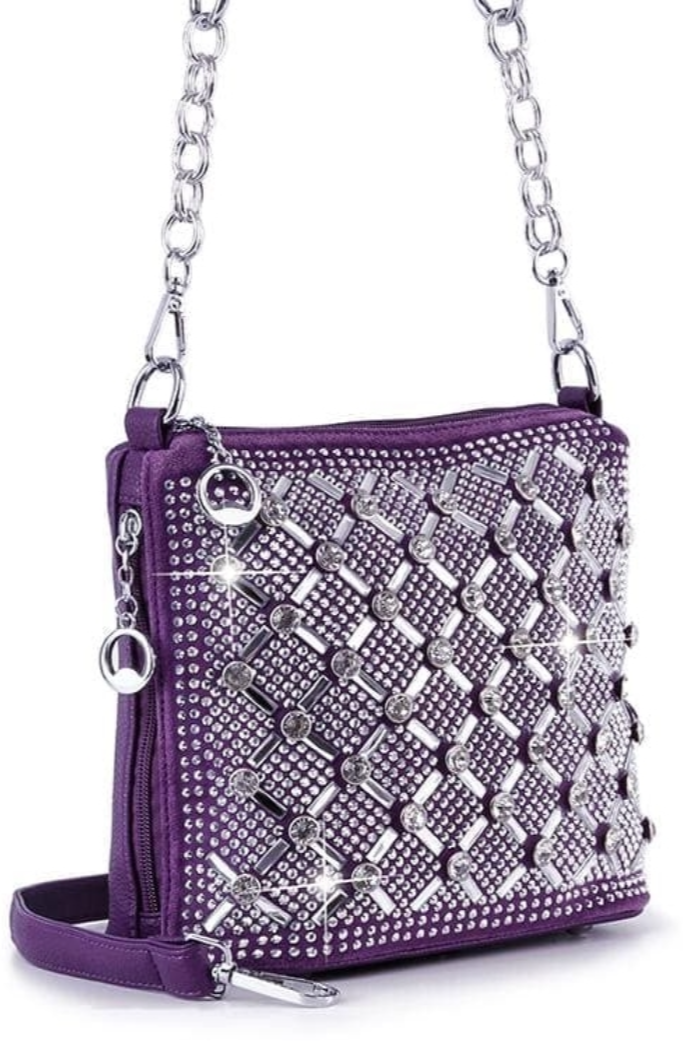 Spectacular Rhinestone Patterned Hobo Handbag