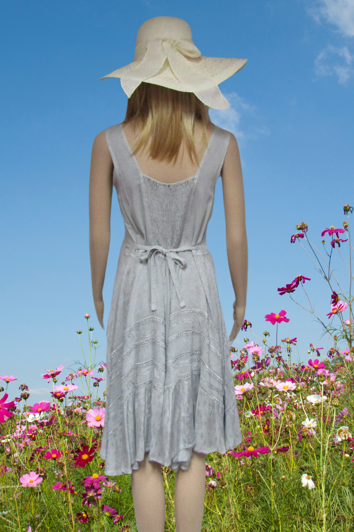 Fitted and Flared Flattering Dress in Sage