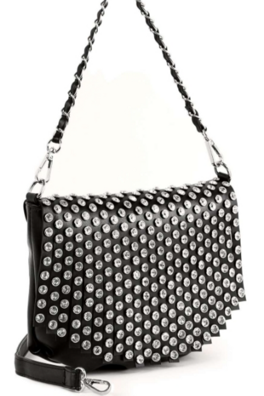 Studded Fringed Shoulder Bag