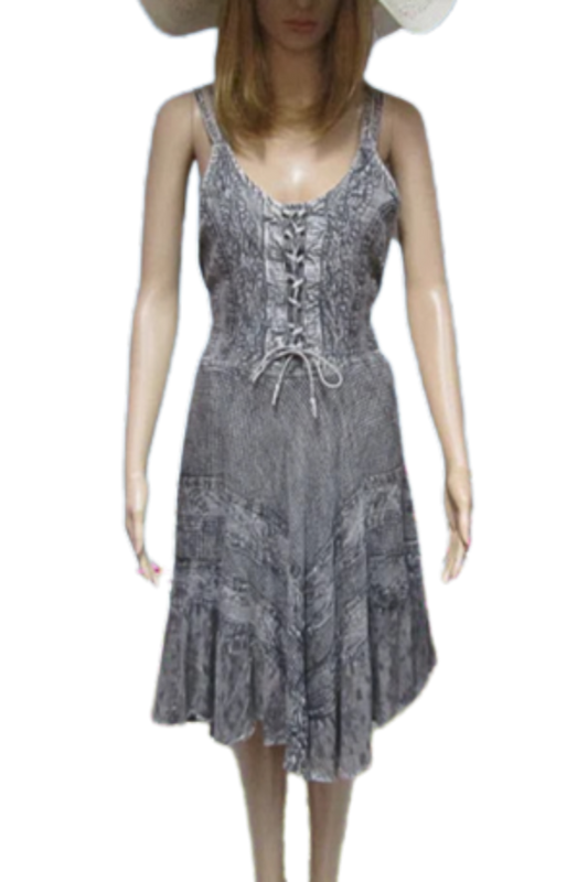 Fitted and Flared Flattering Dress in Grey