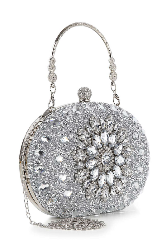 Vintage Sparkle Clear Crystal Evening Bag