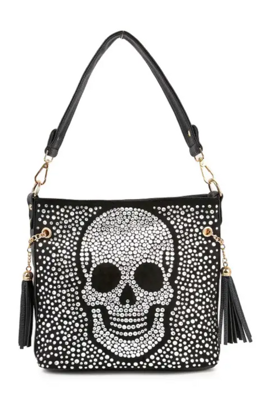 Sparkling Jolly Skull Handbag - Black