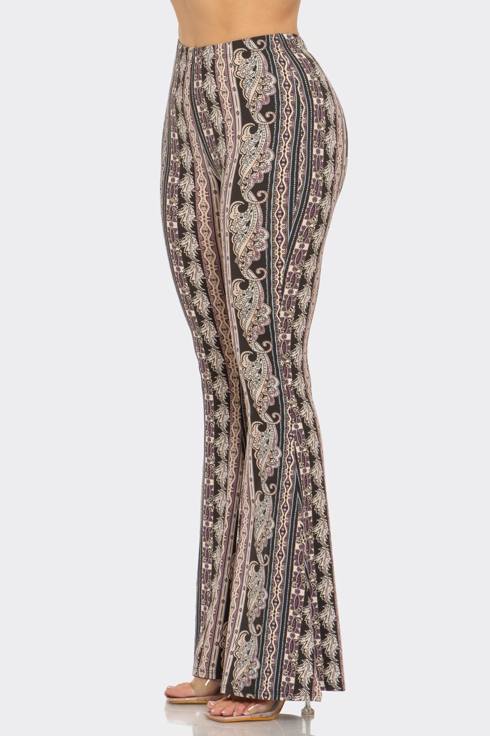 Boho Paisley Print Flared Long Pant