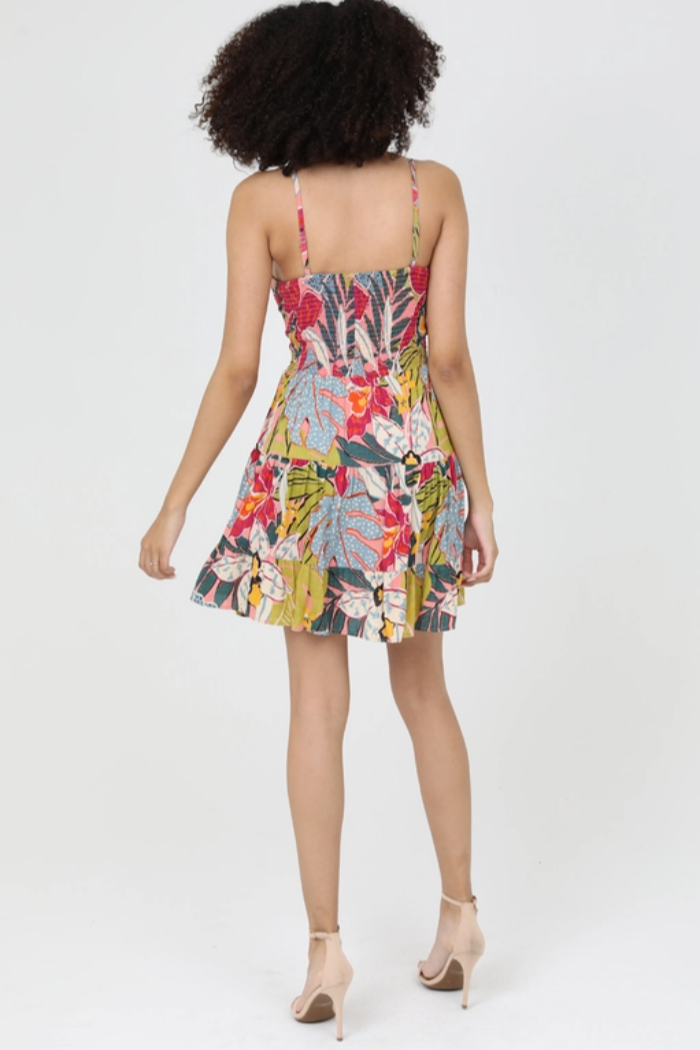 Floral Tie-Front Mini Dress