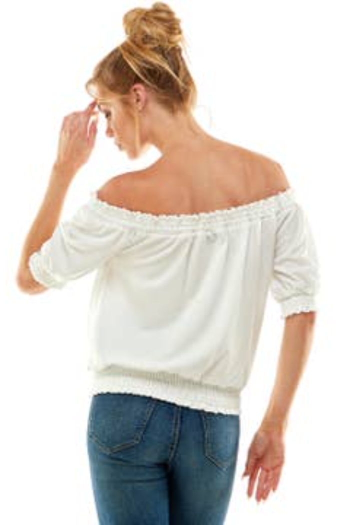 Smocked Off-Shoulder Top