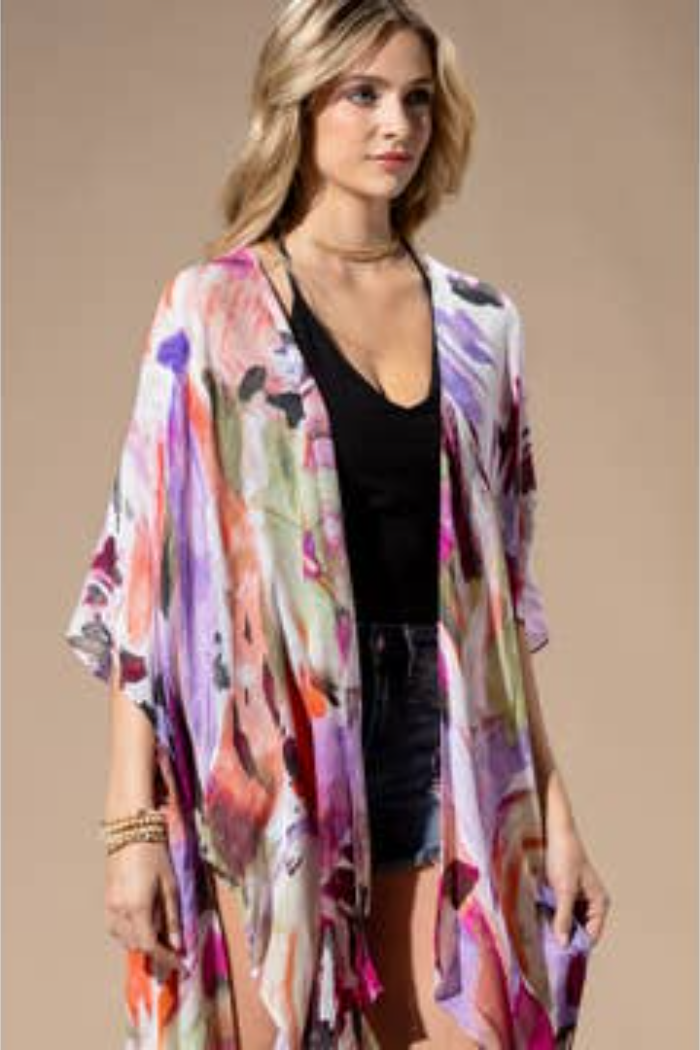 Bohemian and Glam Kimono - Watercolor Multi