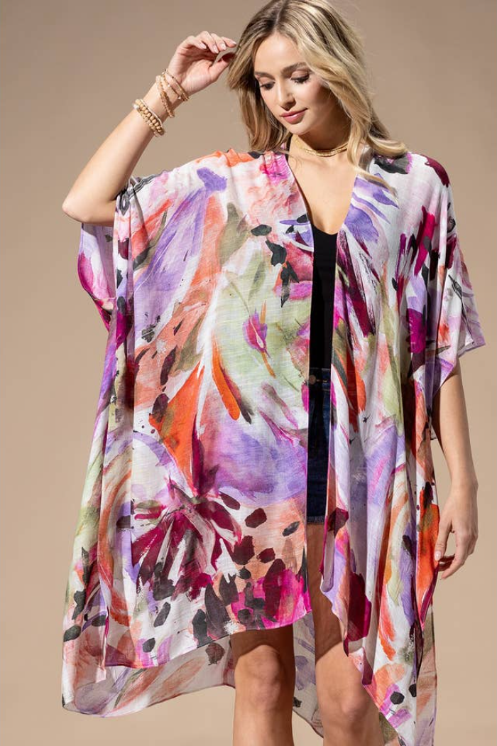 Bohemian and Glam Kimono - Watercolor Multi
